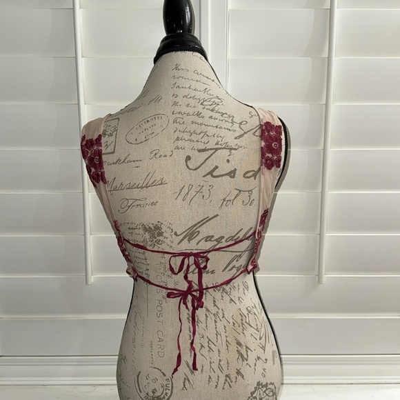 For Love & Lemons Temecula Crop Top Wine - Picture 7 of 12